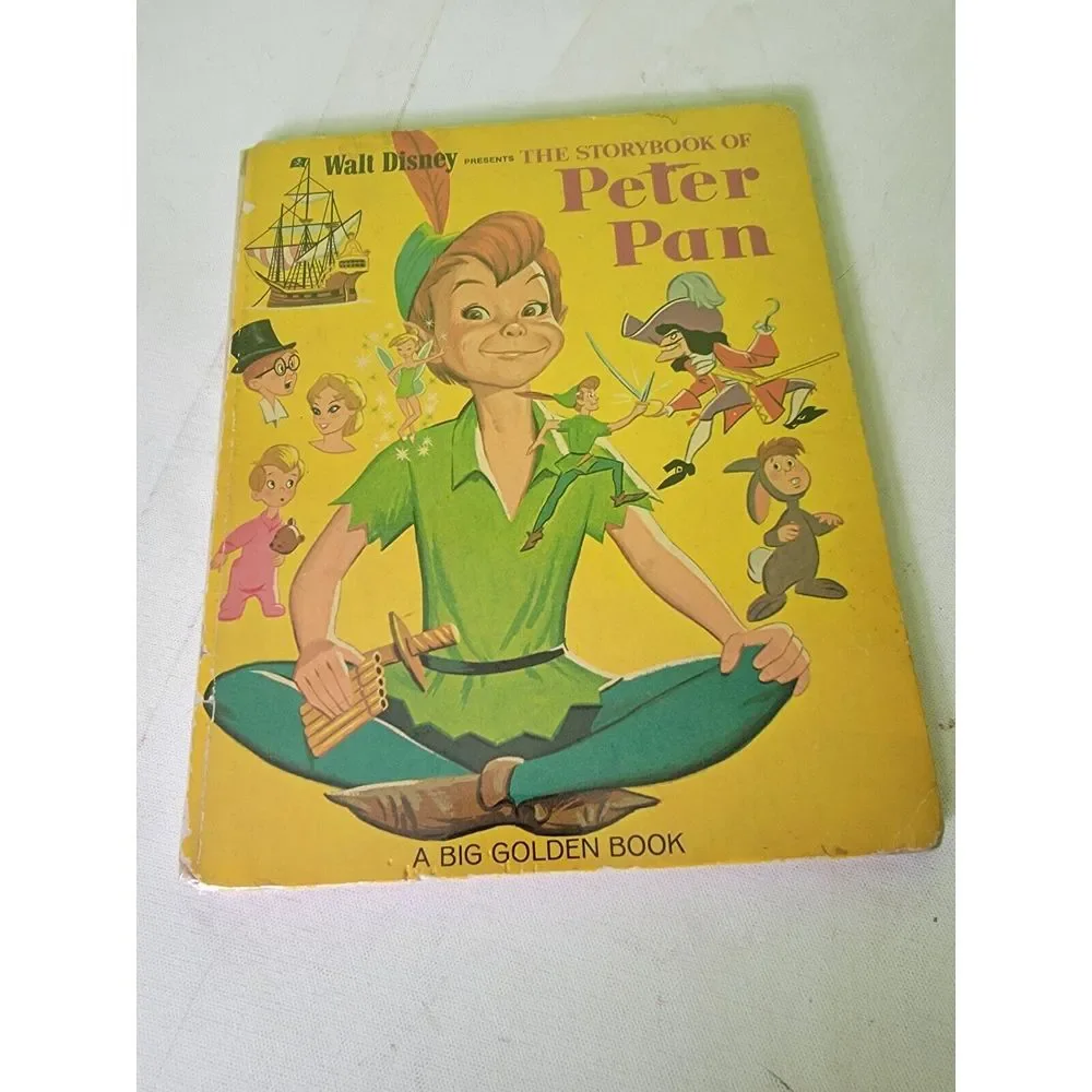 The Storybook of Peter Pan A Golden Book Disney 1972 Vintage 70s Vtg Hook